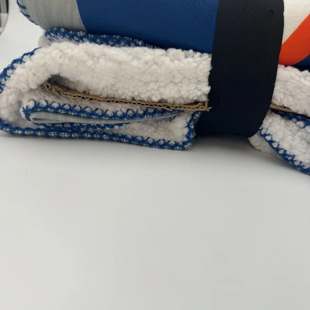 New York Mets Sherpa Throw‎ Blanket 60x70 Plush NEW imperfections